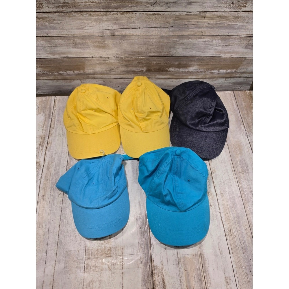 Lot of 5 New Kmart Cotton Baseball Caps Yellow Blue Navy Womens Bundle